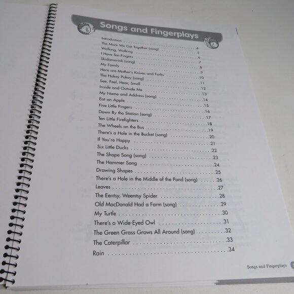 (4) Songs & Finger Plays Books ENG/SPANISH on some books SPIRAL BOUND - Picture 4 of 14